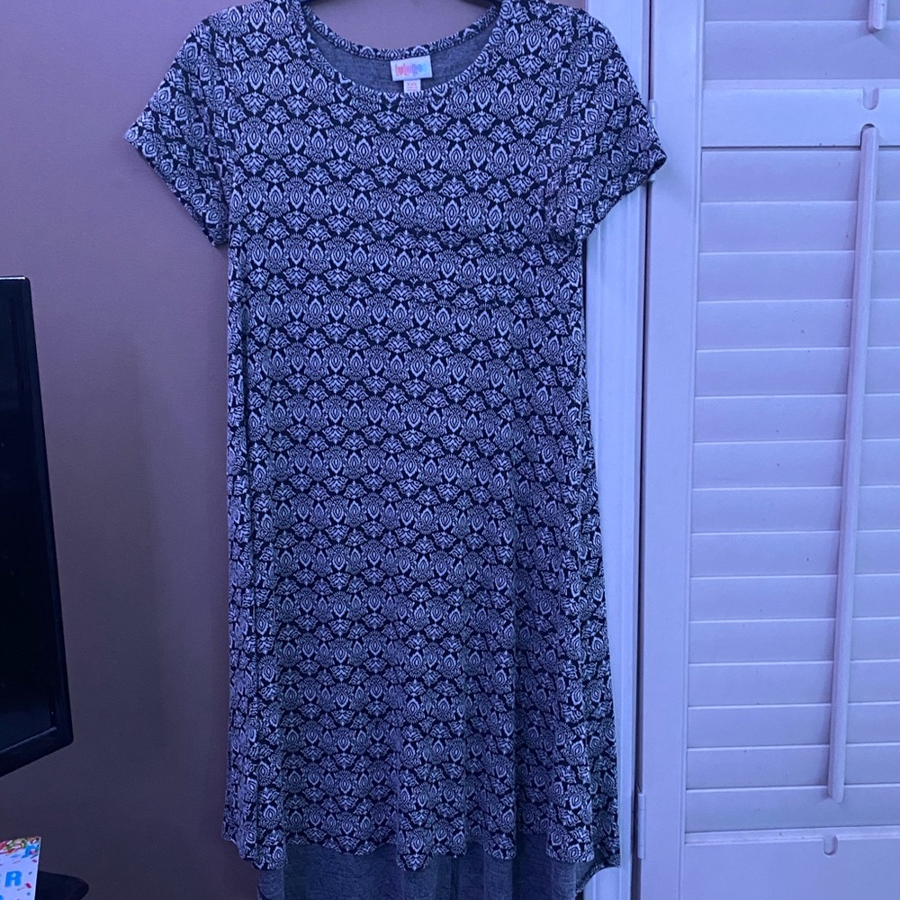 A black LuLaRoe floor length dress